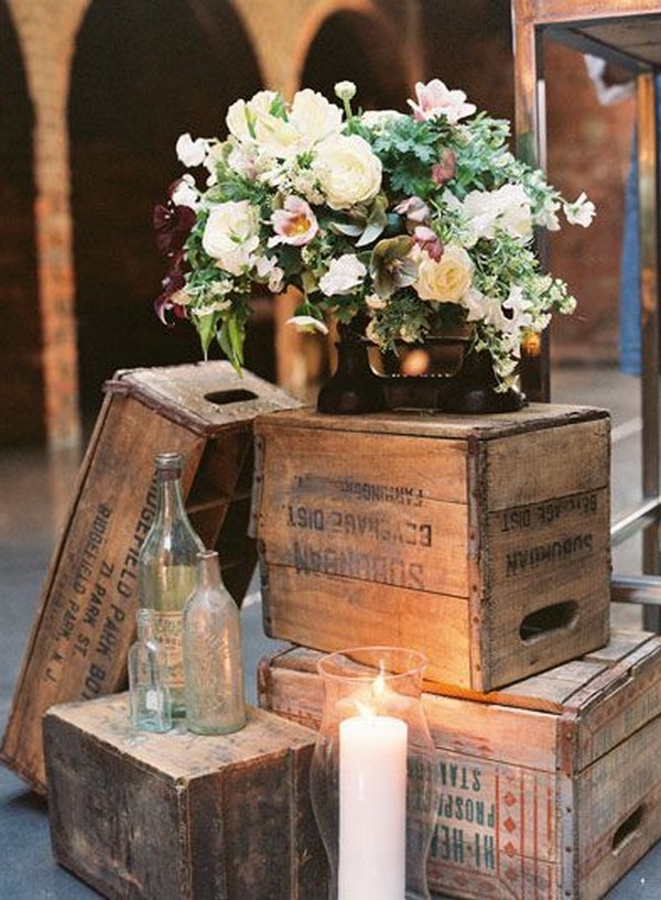 rustic vintage wooden boxes decor