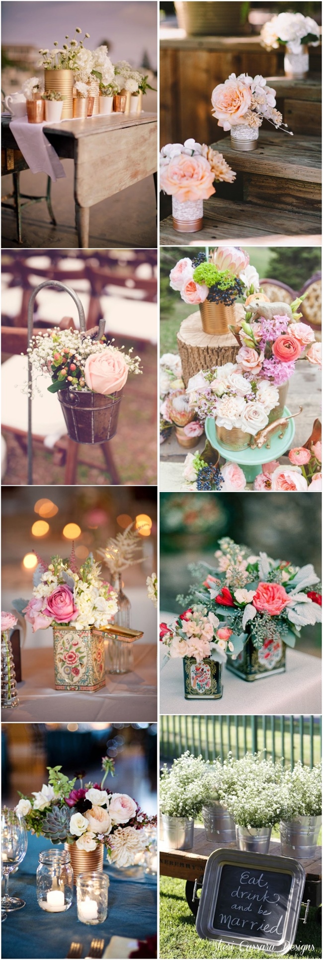 rustic wedding decor ideas- tin can wedding ideas