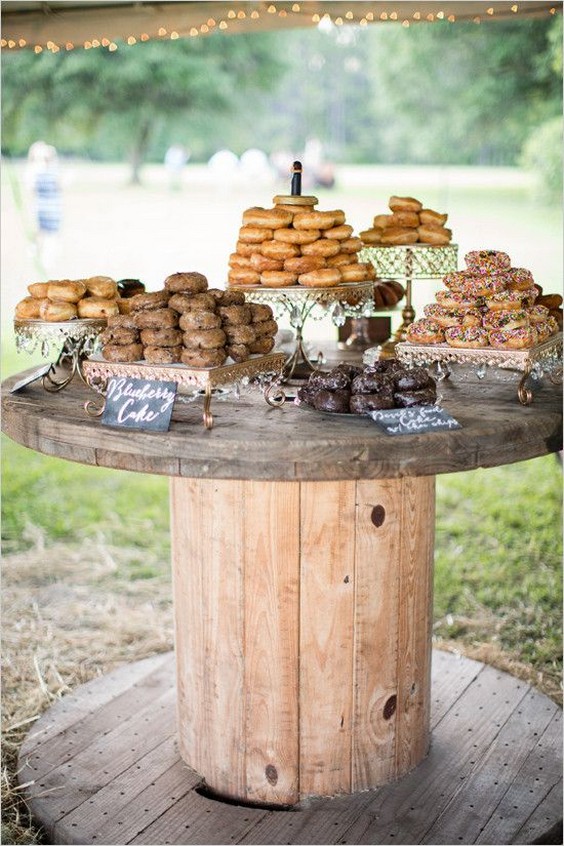 rustic wedding donut bar