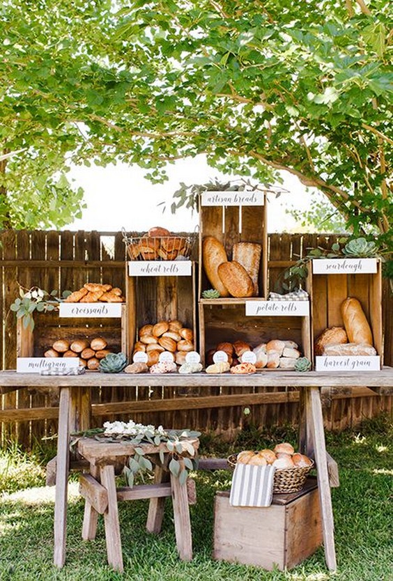 rustic wedding food bar decor