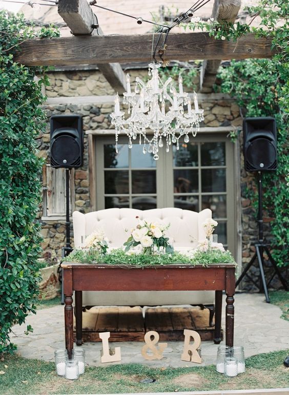 rustic wedding reception idea;