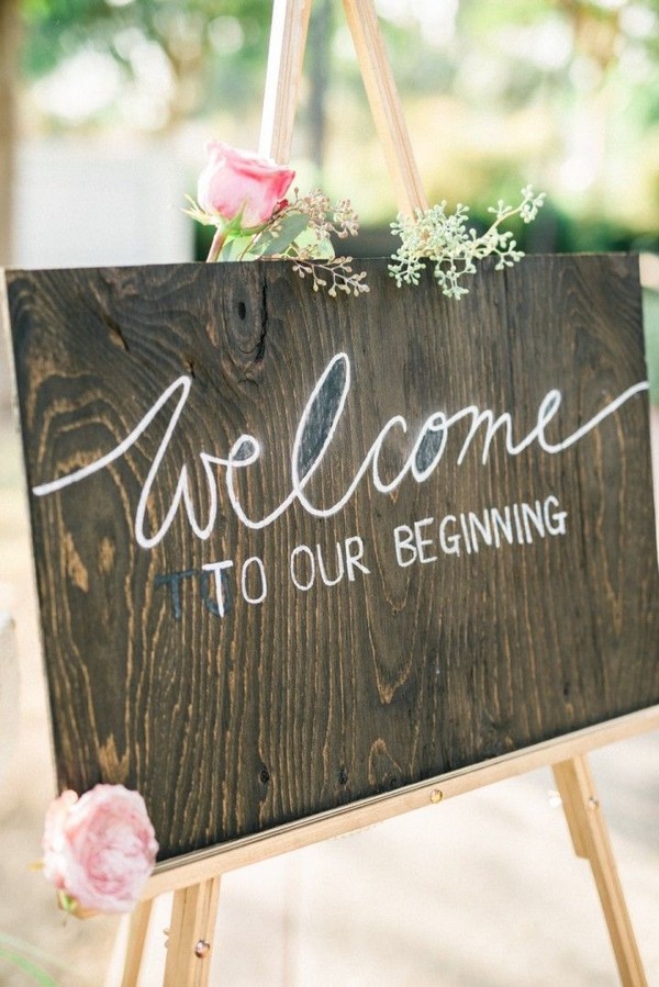 rustic wedding sign wedding ceremony idea