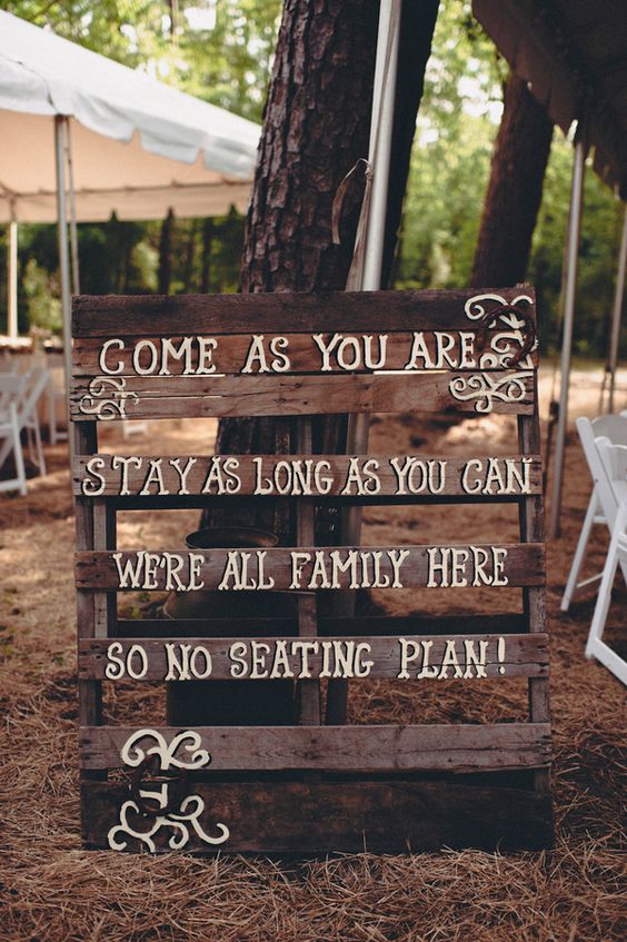 rustic wood pallet wedding sign