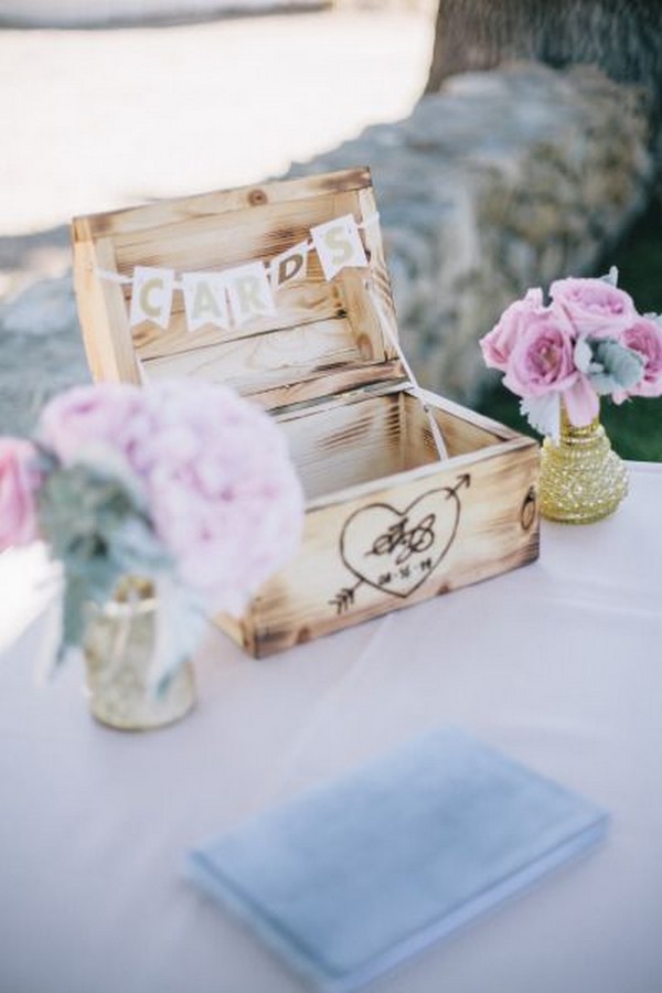 rustic wooden card box