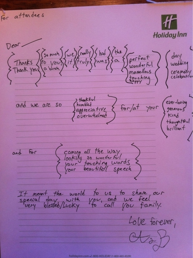 How to Plan a Wedding - 36 Steps to Planning a Wedding 37 wedding ideas - thank you notes template