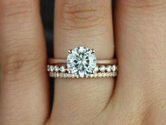 4kt FB Moissanite and Diamonds Wedding Set