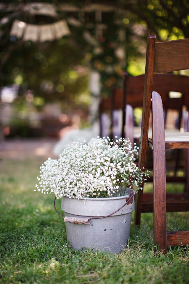 Backyard Wedding Ideas - Baby's Breath Wedding Decor