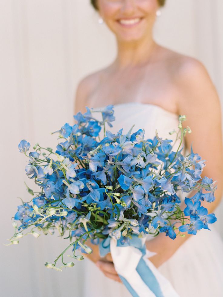 Beautiful blues wedding bouquet