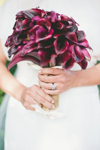 Black Purple Calla Lily Bridal Bouquet