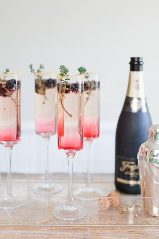 Blackberry Thyme Sparkler Wedding Drink Ideas