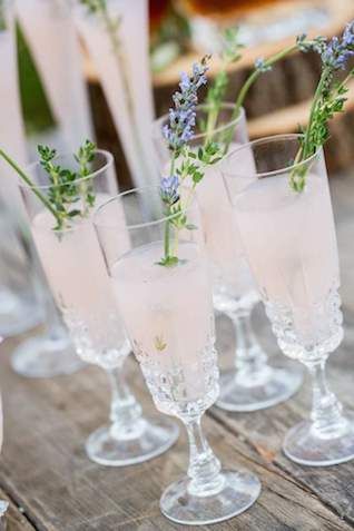 Blush champagne with lavender