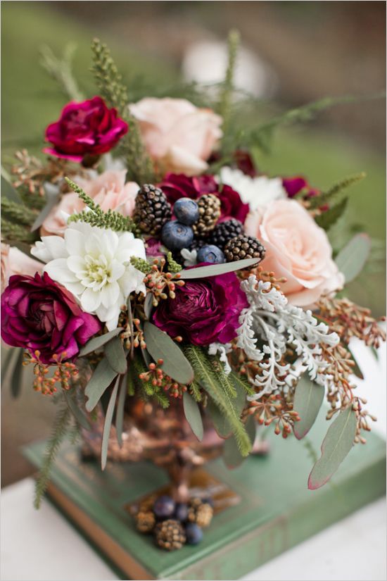 Bright Berry Colored Floral Wedding Decor