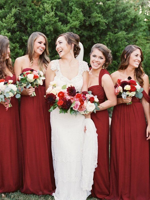 Burgundy Bridesmaids Dresses