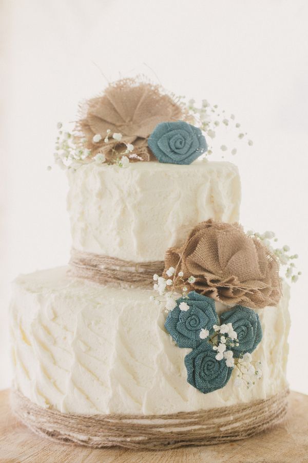 Burlap Wedding Cake Ideas for Rustic Fall Weddings
