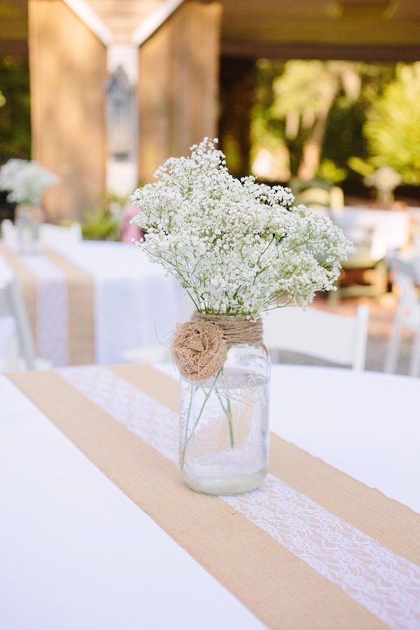 Burlap and Lace Wedding Tablerunner