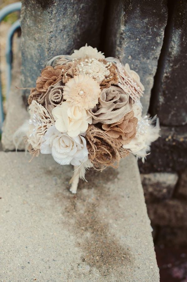 Burlap and lace wedding ideas - Burlap and Lace Wedding bouquet