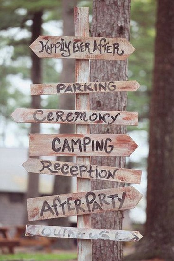 Camp Wedding Sign Ideas