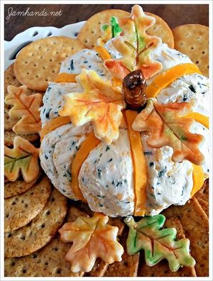 Cheddar and Chive Pumpkin Cheese Ball