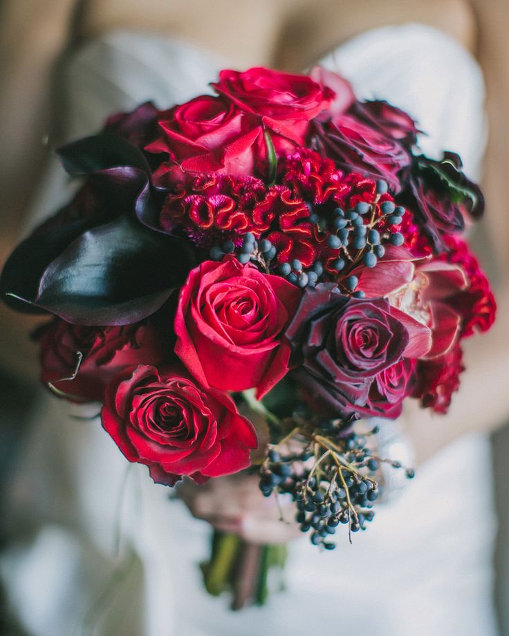 Deep Red Bouquet for wedding