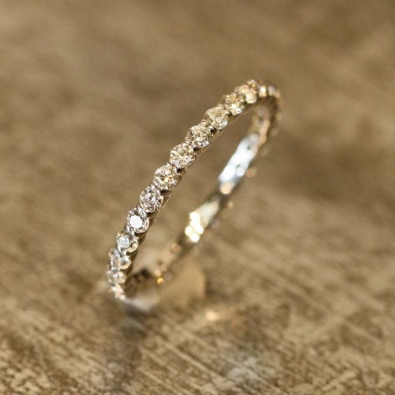 Diamond Eternity Band 14k White Gold Diamond Wedding Ring Women Wedding Band