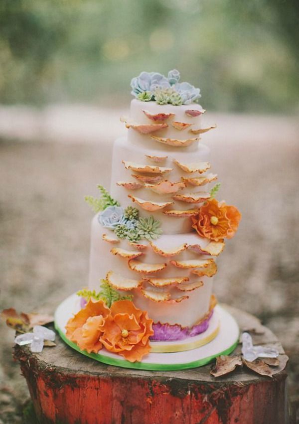 Enchanted Pastel Woodland Wedding Cake