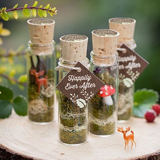 Faerie terrarium wedding favors for a woodland wedding