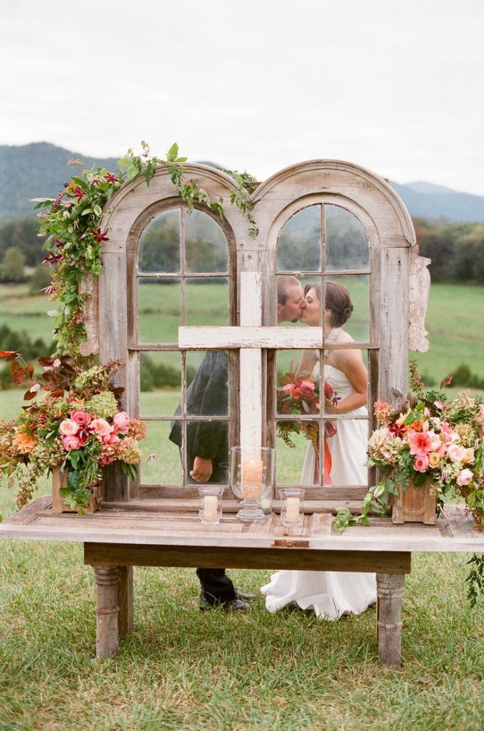Fall Wedding Ideas- Romantic Outdoor Flower Wedding Altar