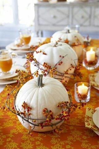 Fall Wedding Ideas-White Pumkin Centerpiece for Fall Weddings