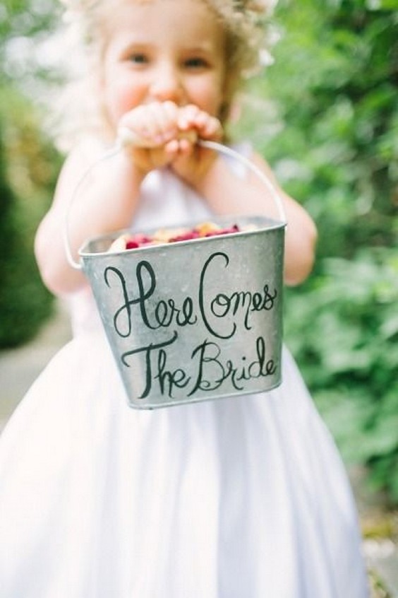 Flower girl rustic wedding bucket