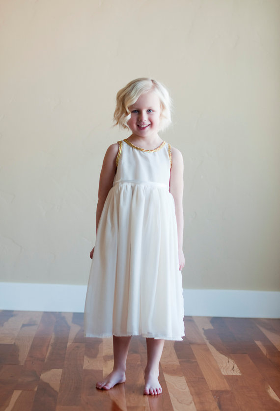 Grecian-Style Vintage Flower Girl Dress