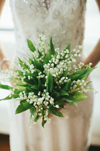 Green and White Wedding Color - Lily of the Valley Wedding Bouquet