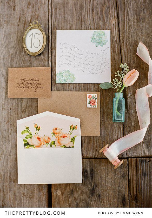 Hacienda Chic Succulent Wedding Invitation Kits