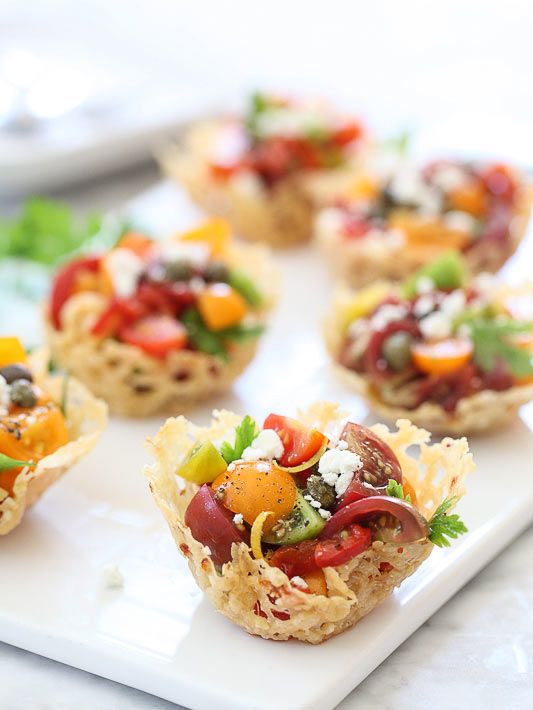 Heirloom Tomato Frico Cups