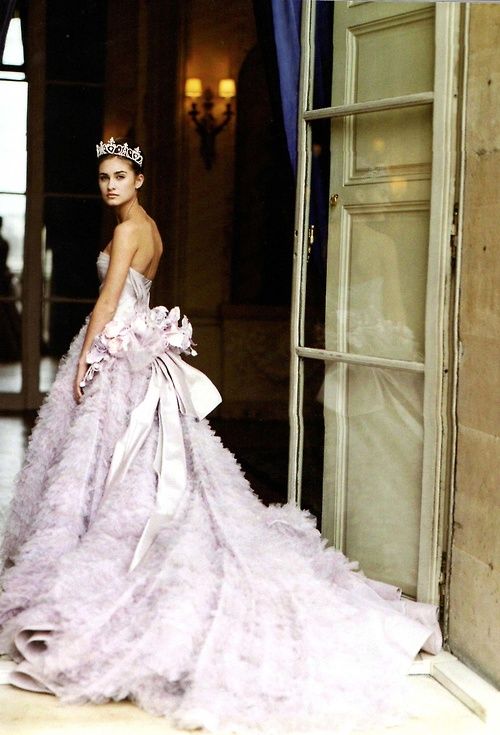 John Galliano for Christian Dior Lavender Ruffles Wedding Dress