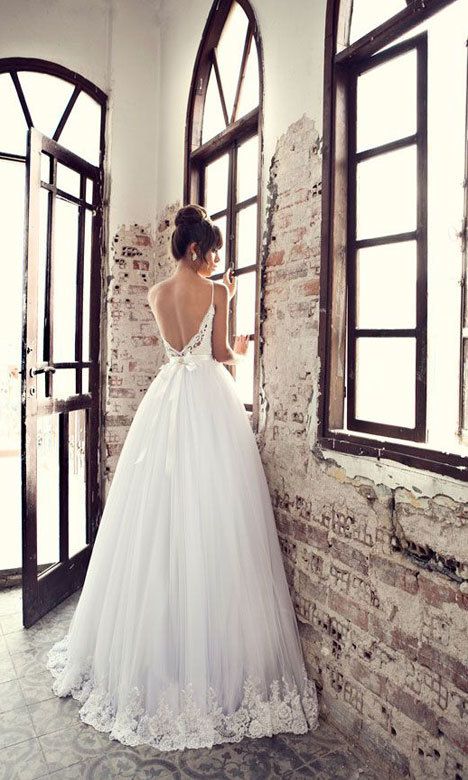 Julie Vino low back ball gown wedding dress