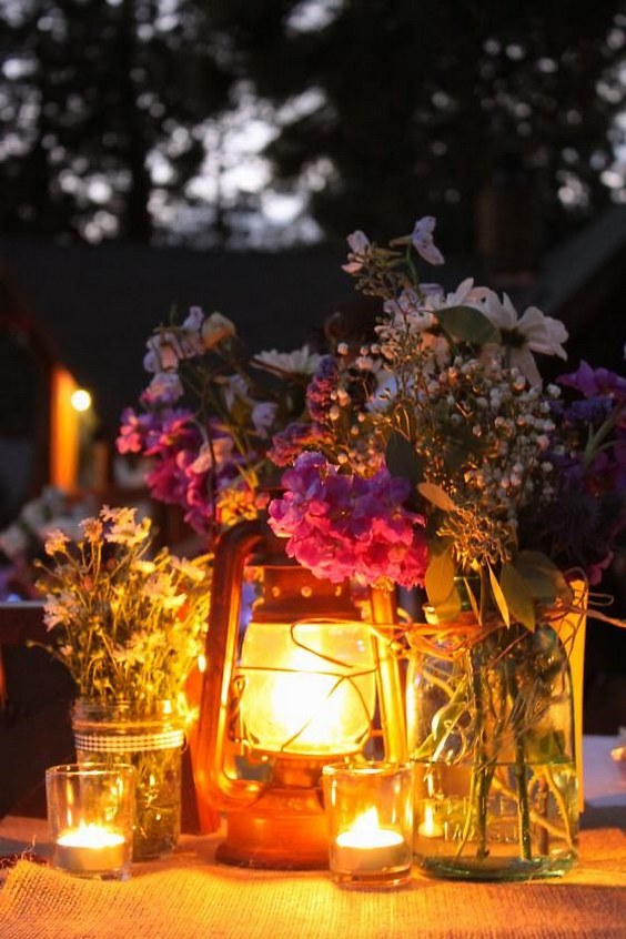 Kerosene lantern wedding centerpiece