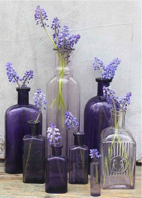 Lanvender and purple centerpiece ideas