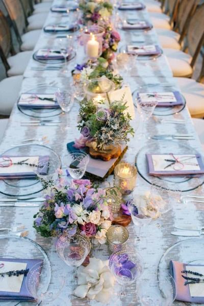 Lavender inspired wedding tablescape ideas