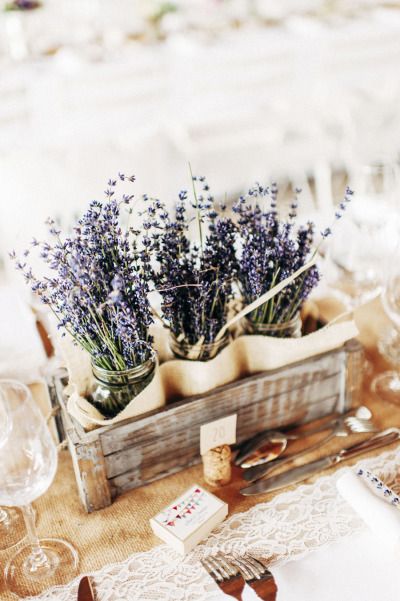 Lavender wedding table centerpieces