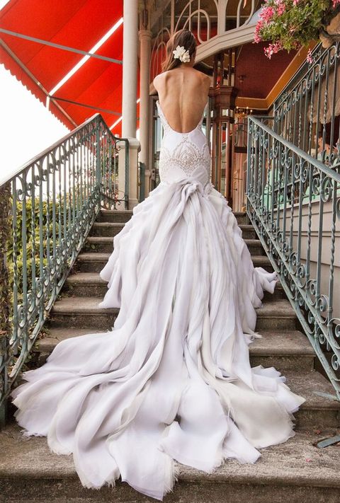 Low Back Mermaid Wedding Dress