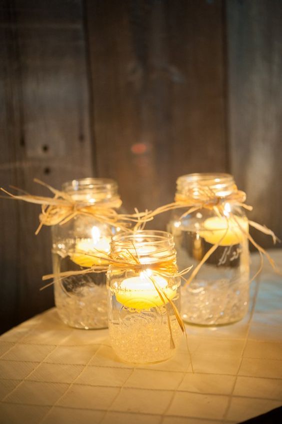 Mason Jars With Candles