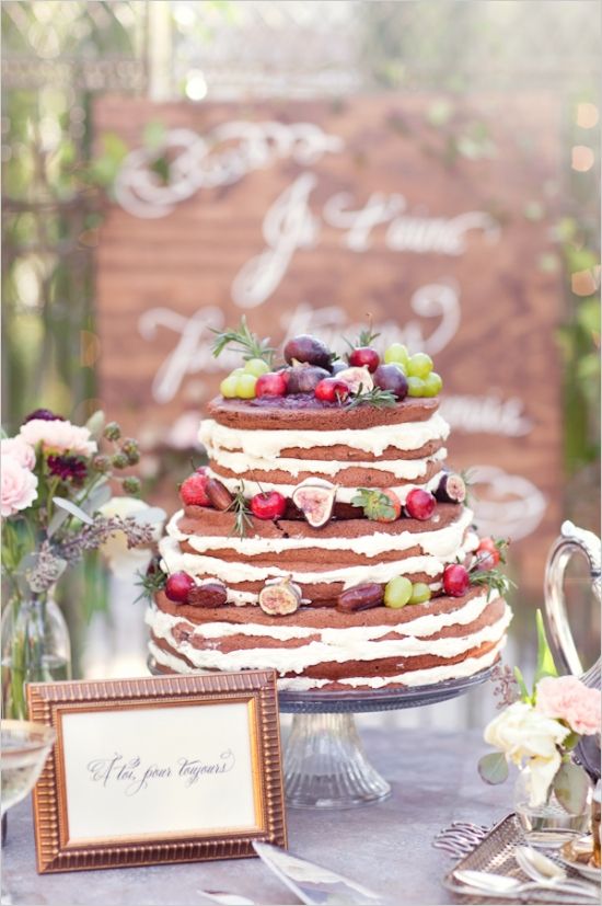Naked wedding cake from Whole Foods