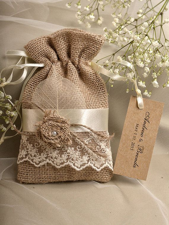 Natural Rustic Burlap Wedding Favor Bag