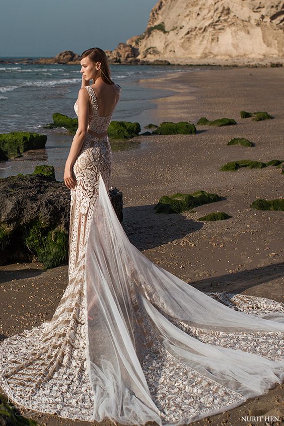 Nurit Hen Royal Couture Beach Wedding Dresses