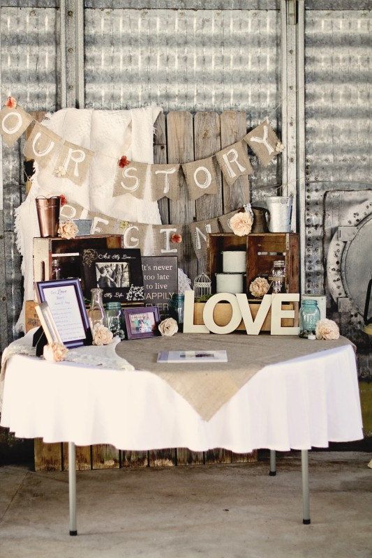 Our Story Begins Custom burlap wedding banner