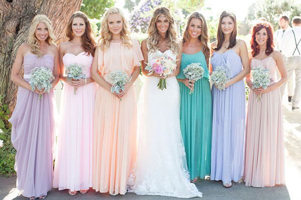 Pastel Boho Bridesmaid Dresses