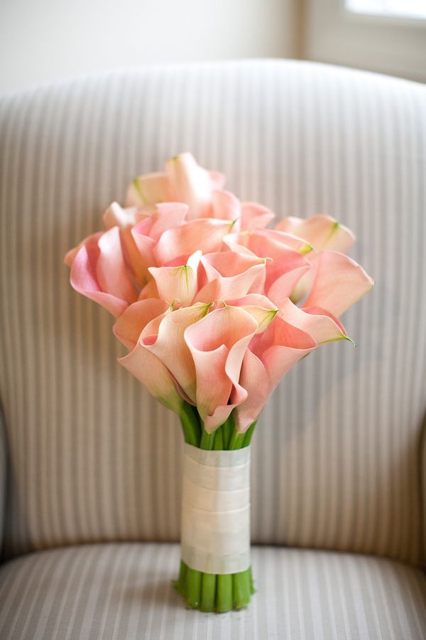 Pink calla lily wedding bouquet