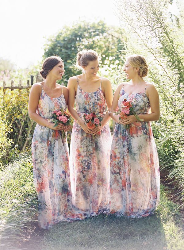 Printed Flower Boho Briesmaid Dresses