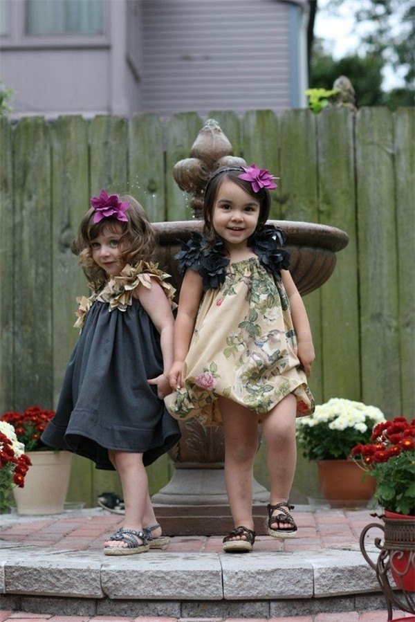 Printed Rustic Flower Girl Dresses