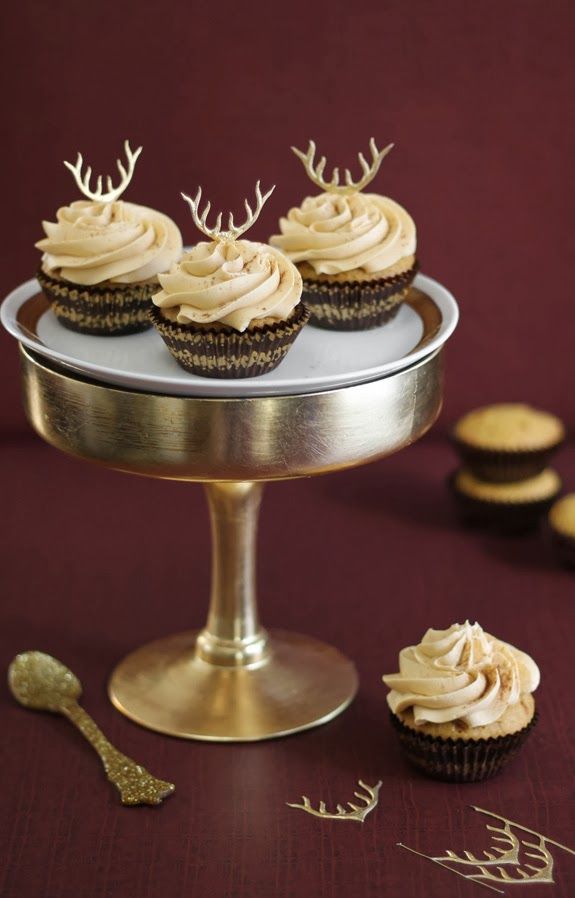 Pumpkin Butterscotch Chip Cupcakes with Antler